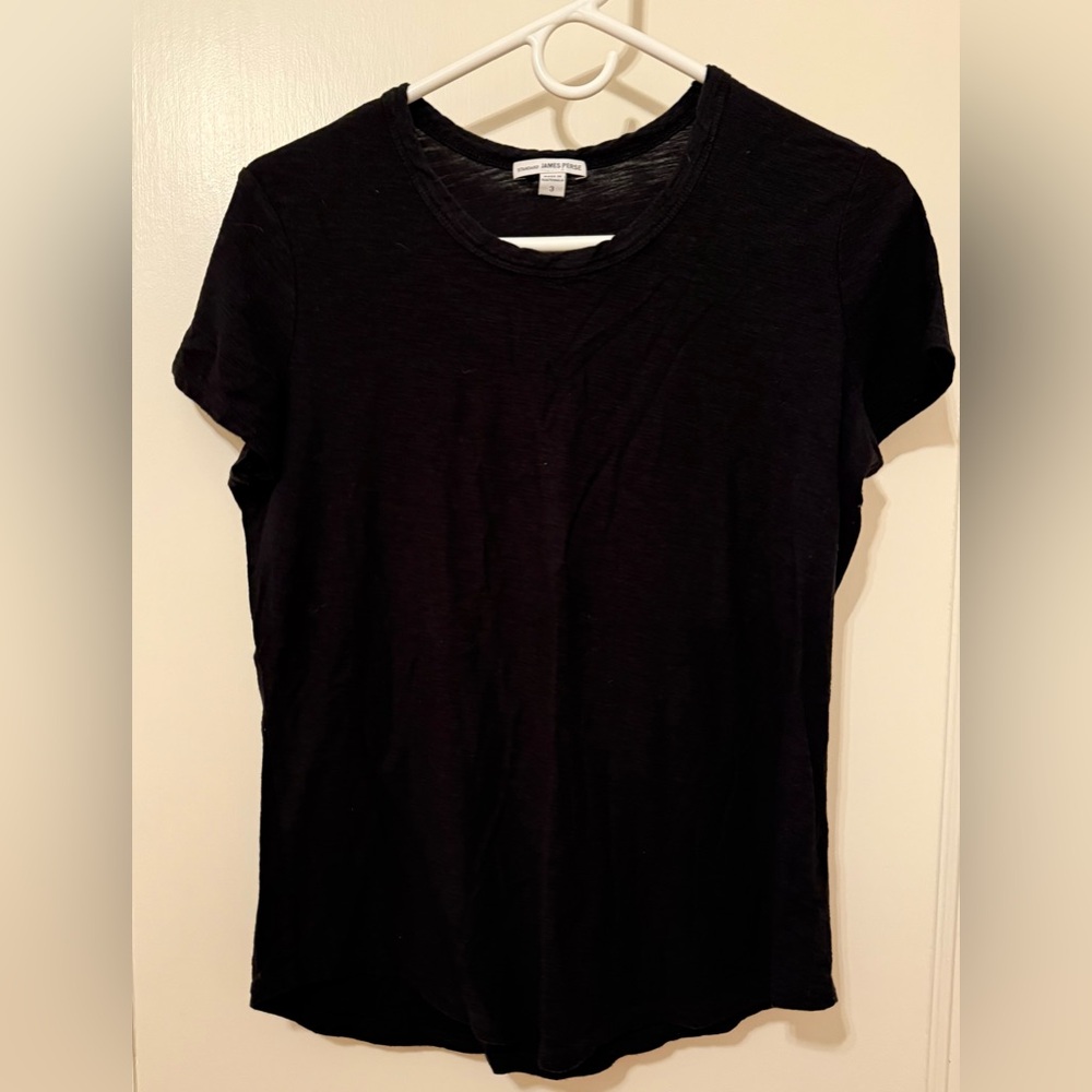 James Perse Slub Black Short Sleeve Tee